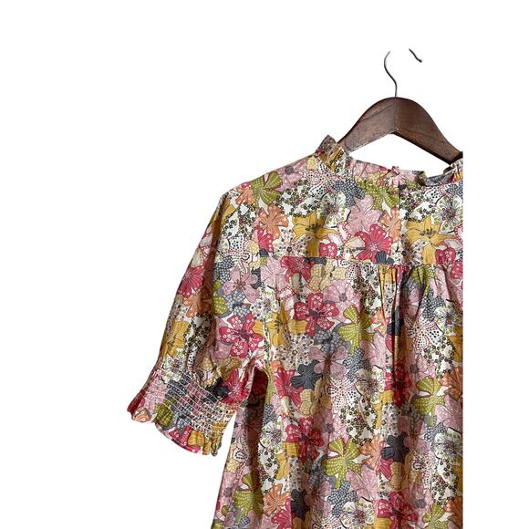 J.Crew Liberty Fabrics Smocked Puff-Sleeve in Liberty Mauve Womans Small - Picture 5 of 12